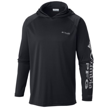Columbia Muške Majice S Kapuljačom - PFG Terminal Tackle Tall Crne Sive | PLIN-83647